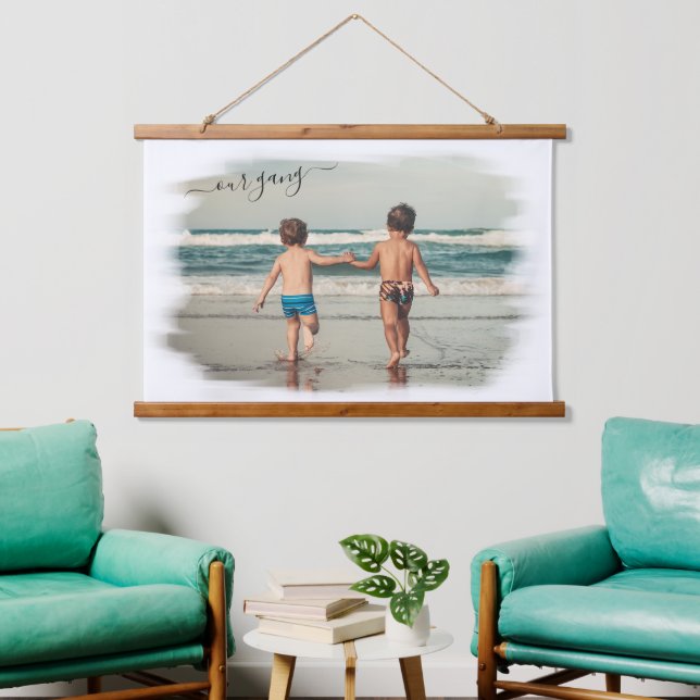 Custom Personalise Photo Template w/ Our Gang Text Hanging Tapestry (Living Room)