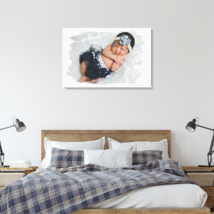 Custom Personalise Photo Template w/ So Loved Text Canvas Print