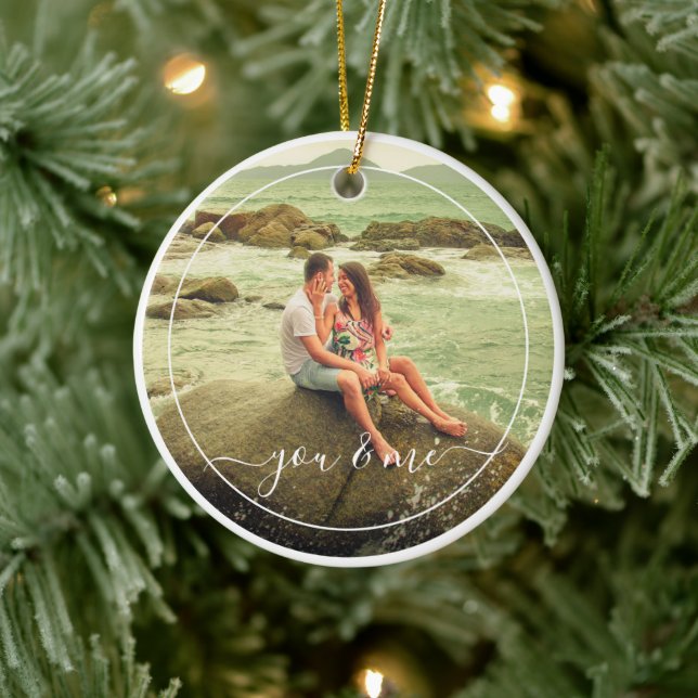 Custom Personalise Photo Template with Love Text Ceramic Tree Decoration (Tree)
