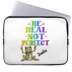 Custom Personalise Positive boho frog Hippie Laptop Sleeve