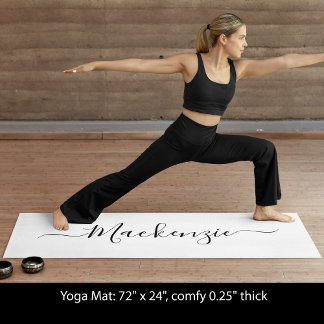 Custom Personalise Script Name Add Background Art Yoga Mat