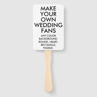 Custom Personalised 10 RECTANGLE ECRU WEDDING FANS