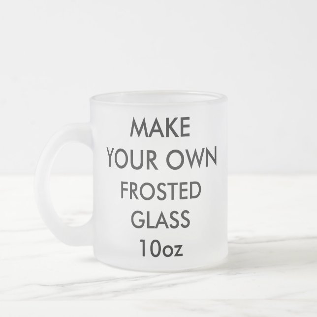 Custom Personalised 10oz Frosted Beer Glass Frosted Glass Coffee Mug (Left)