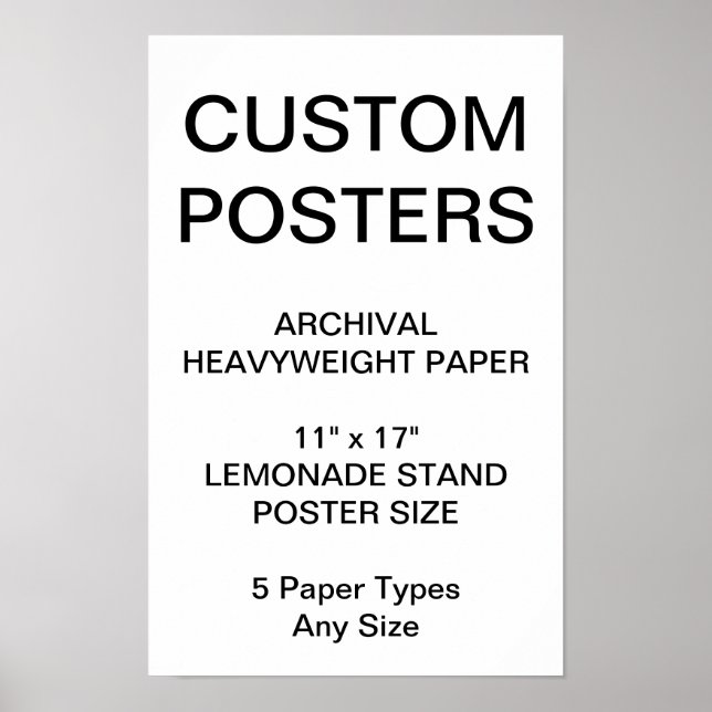 Custom Personalised 11"x17" Archical Paper Poster (Front)
