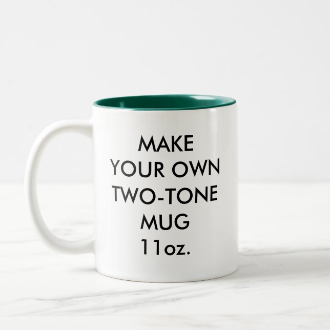 Custom Personalised 11oz Hunter Green Two-Tone Mug (Left)