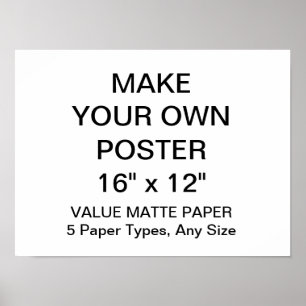 Custom Personalised 16" x 12" Value Matte Poster