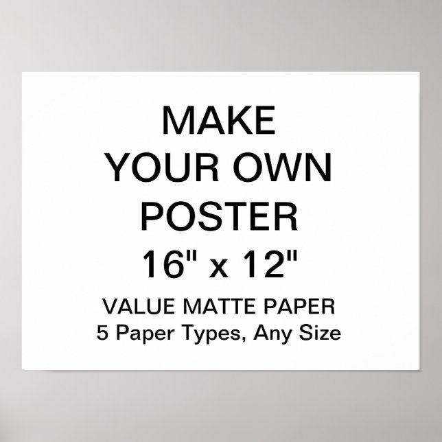 Custom Personalised 16" x 12" Value Matte Poster (Front)