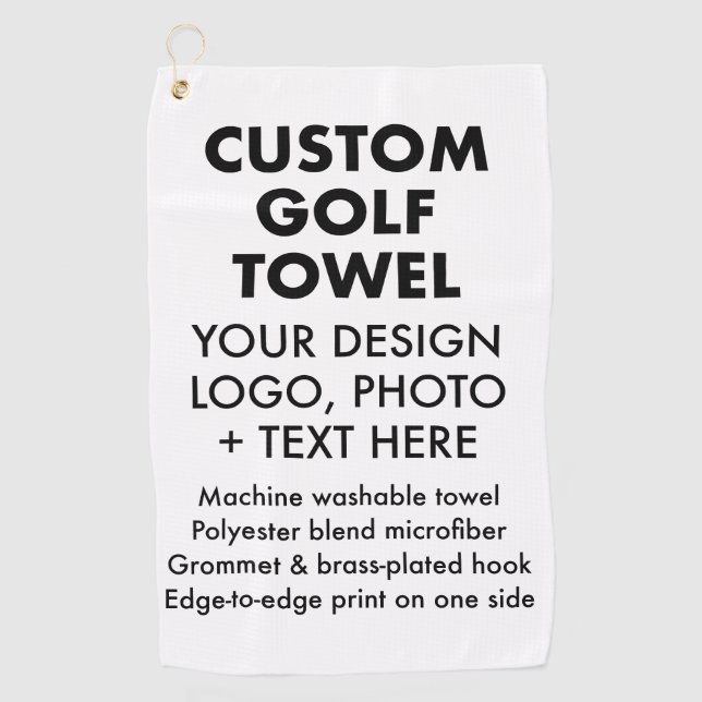 Custom personalised 16" x 24" Golf Towel Blank (Front)