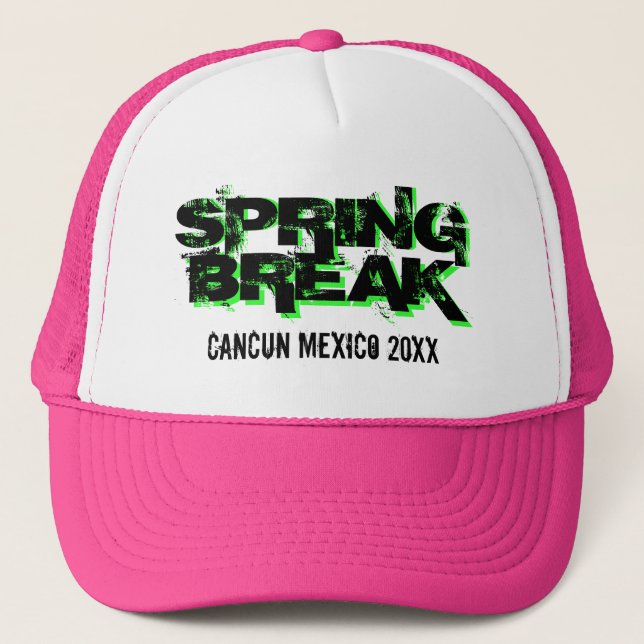 Custom personalised 2021 Spring Break party Trucker Hat (Front)
