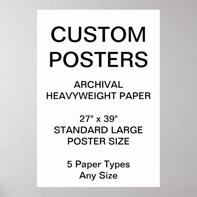 Custom Personalised 27"x39" Archival Paper Poster (Front)