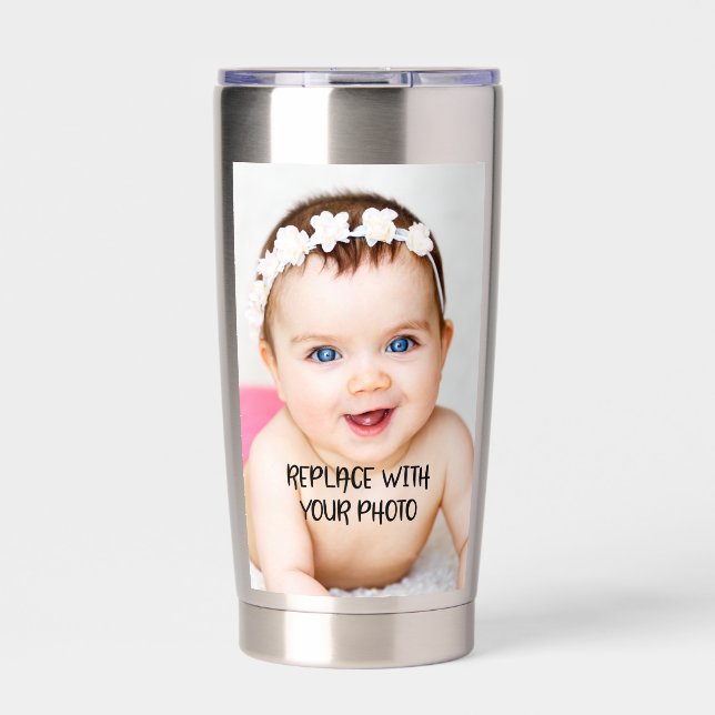 Custom  personalised (2 sided) insulated tumbler (Front)