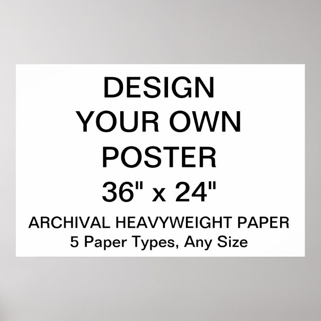 Custom Personalised 36"x24" Archival Paper Poster (Front)