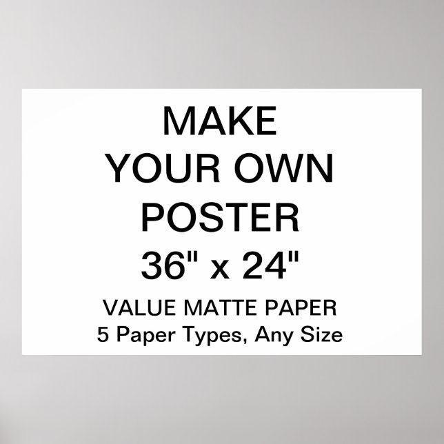 Custom Personalised 36" x 24" Value Matte Poster (Front)