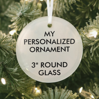 Custom Personalised 3" ROUND GLASS ORNAMENT