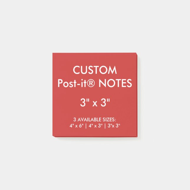 Custom Personalised 3" Square Post-it® Notes Blank (Front)