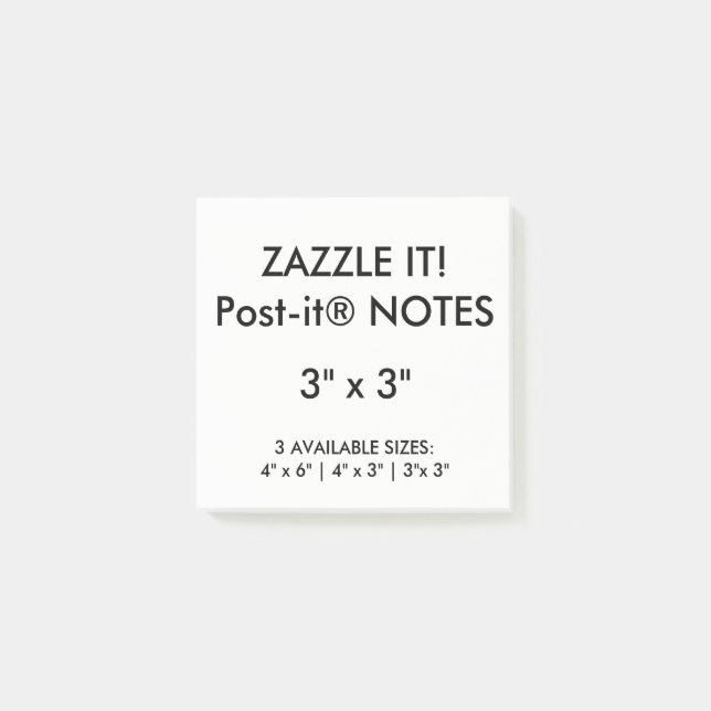 Custom Personalised 3" Square Post-it® Notes Blank (Front)