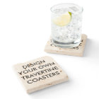 Custom Personalised 4" Travertine Stone Coaster