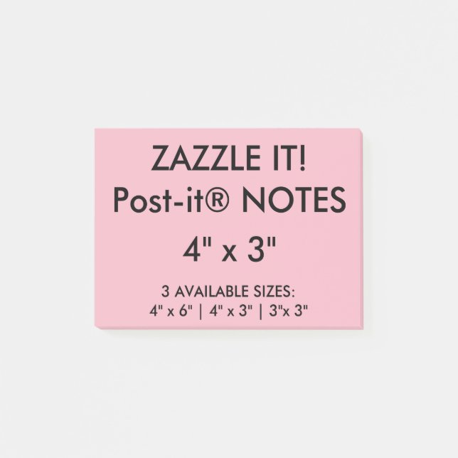 Custom Personalised 4" x 3" Post-it® Notes Blank (Front)