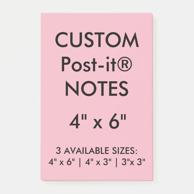 Custom Personalised 4" x 6" Post-it® Notes Blank (Front)