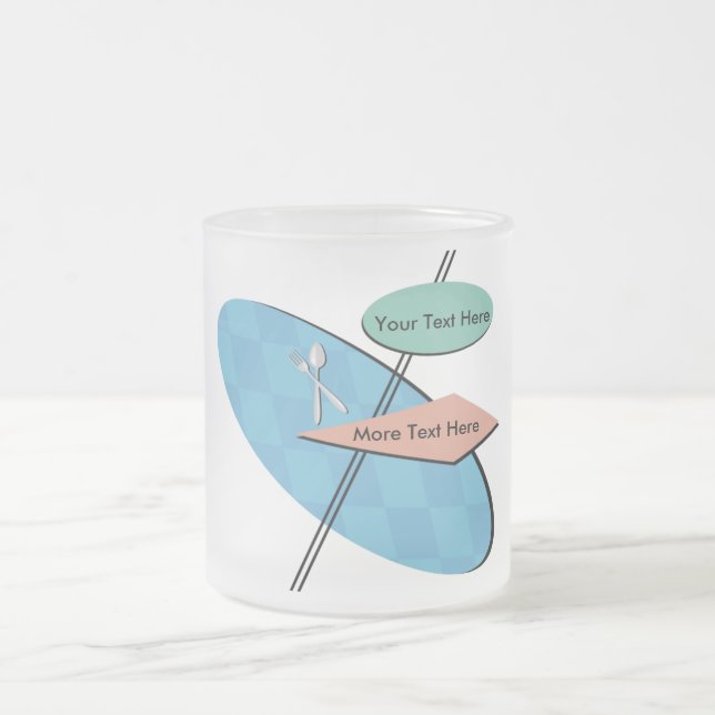 Custom Personalised 50s Diner Mugs (Center)