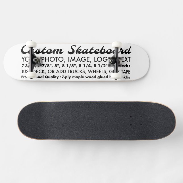 Custom Personalised 8.25" Skateboard, Fully Fitted Skateboard (Horz)