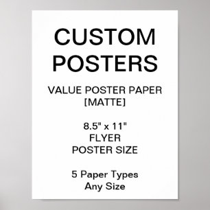 Custom Personalised 8.5"x11" Value Matte Poster