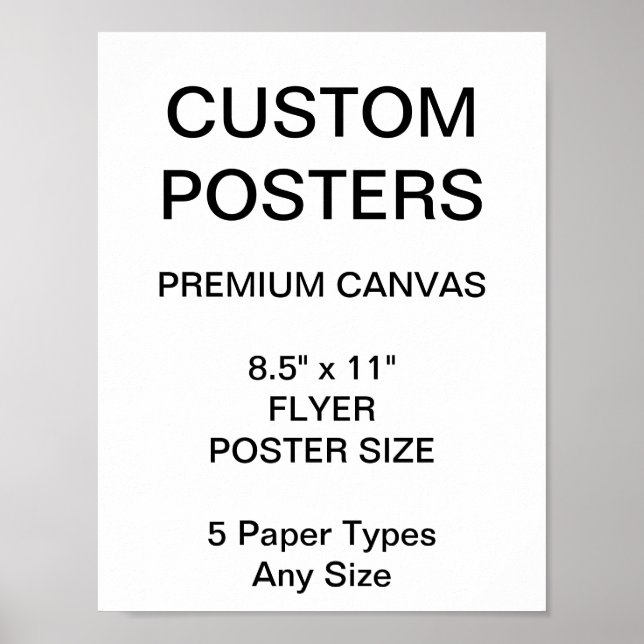 Custom Personalised 8.5" x 11" Canvas Poster Blank (Front)