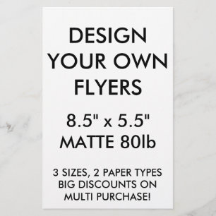 Custom Personalised 8.5" x 5.5" Glossy Flyers