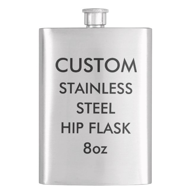 Custom Personalised 8oz Stainless Steel Hip Flask (Front)