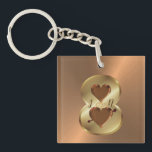Custom Personalised 8th Bronze Anniversary Gift<br><div class="desc">Personalised 8th bronze anniversary theme double sided keychain. Great customisable 8 year anniversary gift idea for him or her.</div>