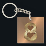 Custom Personalised 8th Bronze Anniversary Gift Key Ring<br><div class="desc">Personalised 8th bronze anniversary theme double sided keychain. Great customisable 8 year anniversary gift idea for him or her.</div>