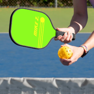 Custom Personalised Acid Colours Modern Neon Green Pickleball Paddle