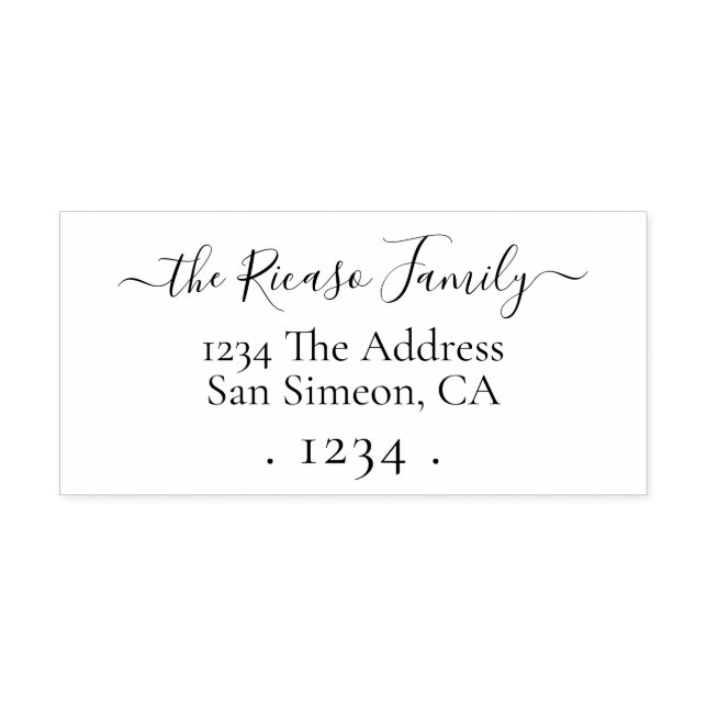 Custom Personalised Address Elegant Scroll Text Rubber Stamp (Imprint)