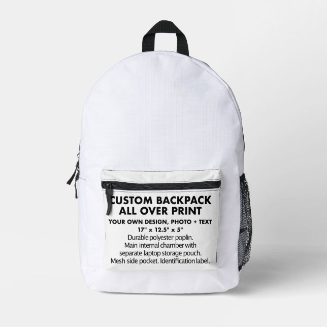Custom personalised All Over Print Backpack (Front)