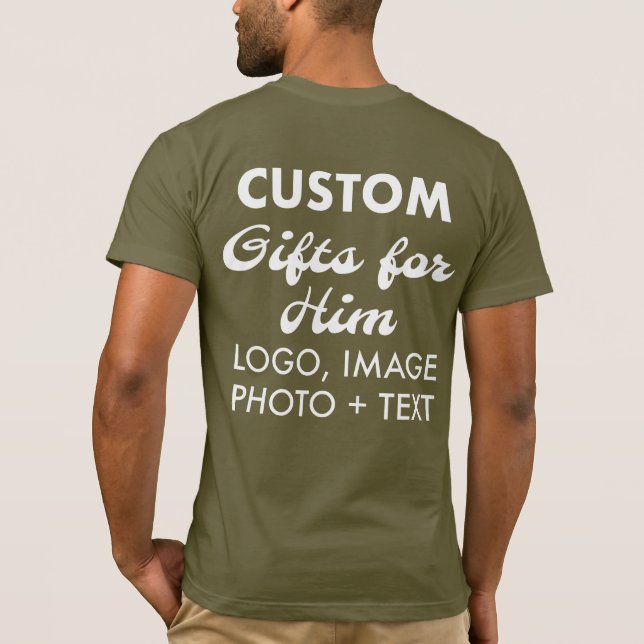 Custom personalised Back Print Men's Slim T-Shirt (Back)