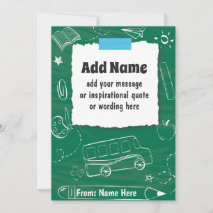 CUSTOM Personalised Back to School and End of Year Holiday Card