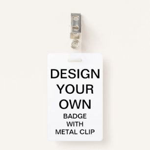 Custom Personalised BADGE WITH METAL CLIP ID Badge