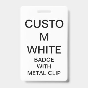 Custom Personalised BADGE WITH METAL CLIP ID Badge
