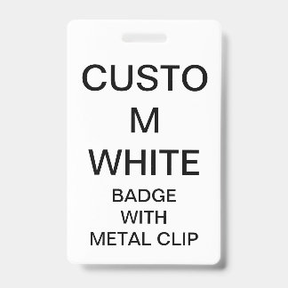 Custom Personalised BADGE WITH METAL CLIP ID Badge