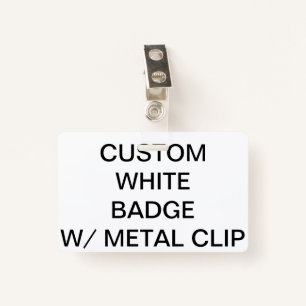 Custom Personalised BADGE WITH METAL CLIP ID Badge