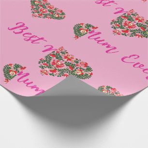 Custom Personalised Best Mum Ever Script Wrapping Paper