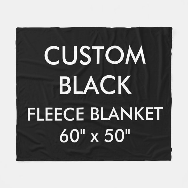 Custom Personalised BLACK 60" x 50" Fleece Blanket (Front (Horizontal))