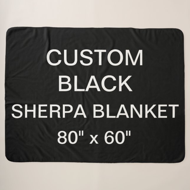 Custom Personalised BLACK 80" x 60" Sherpa Blanket (Front (Horizontal))