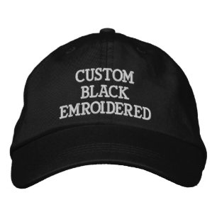 Custom Personalised Black Embroidered Baseball Cap