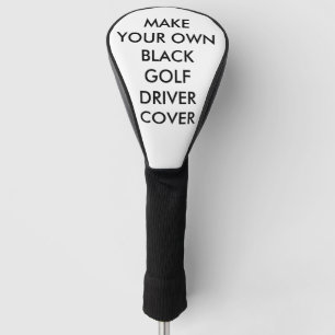 Custom Personalised Black Golf Driver Club Cover