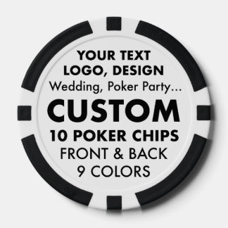 Custom personalised BLACK Poker Casino Chips (10)