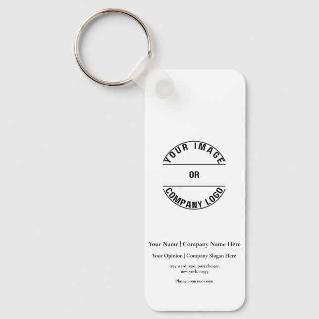Custom personalised Blank Template 1.25" x 3" Key Ring (Front)
