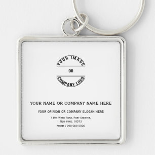Custom Personalised Blank Template 2" l x 2" w Key Ring