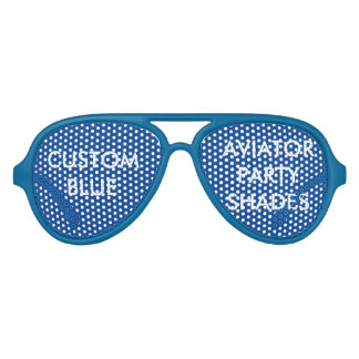 Custom Personalised Blue Aviator Party Shades