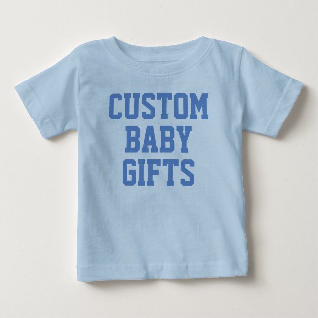 Custom Personalised Blue Baby & Toddler T-Shirt (Front)